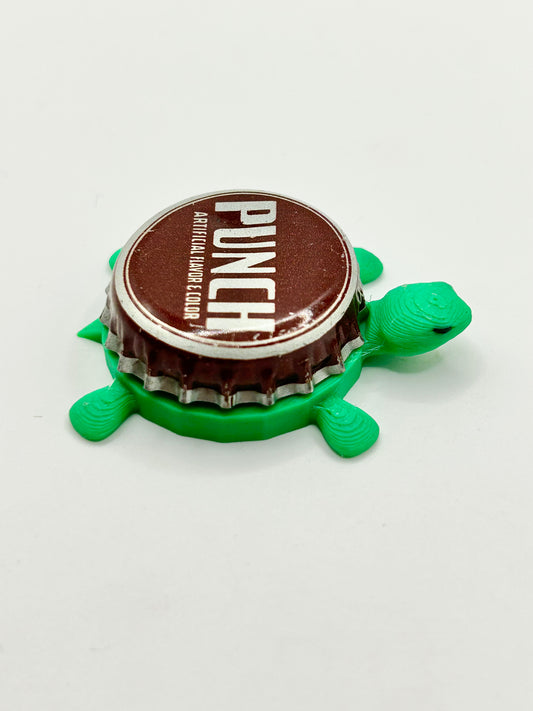 Punch (Dark Red) - Bottle Cap Magnet Turtle