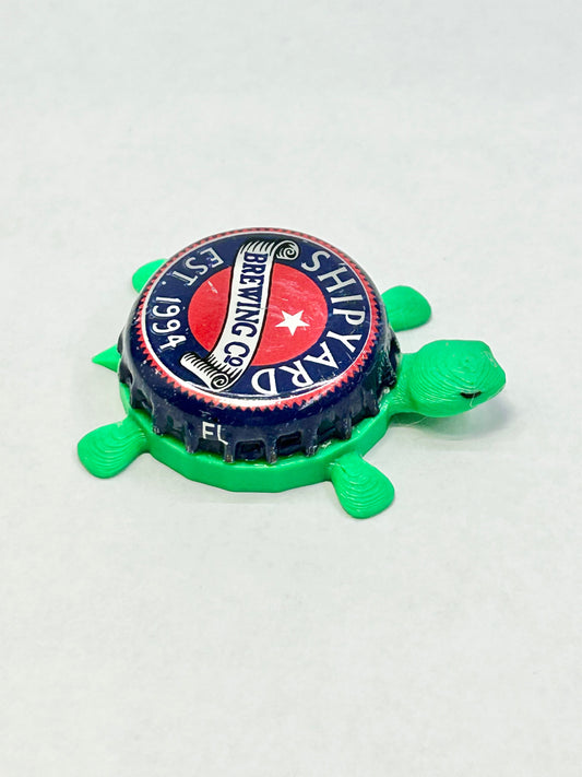 Shipyard Brewing - Bottle Cap Magnet Turtle Shell Shocked Art
