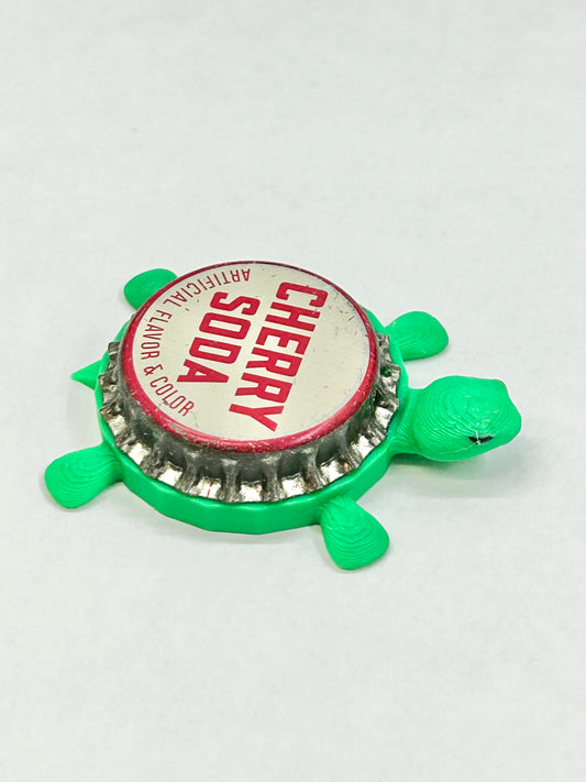 Cherry Soda (Vintage) - Bottle Cap Magnet Turtle