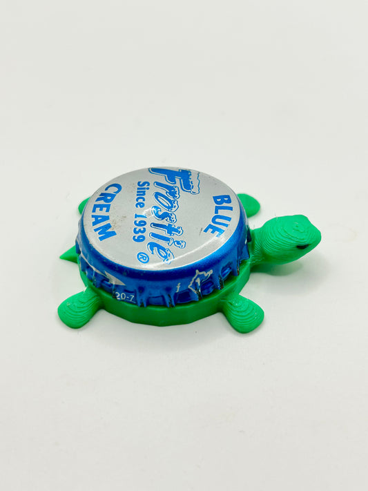 Frostie Blue Cream Soda - Bottle Cap Magnet Turtle