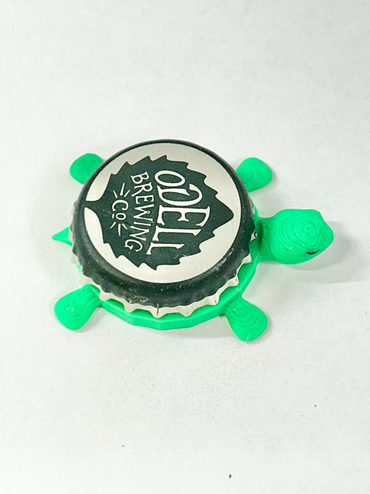 Odell Brewing Co (Green) - Bottle Cap Magnet Turtle