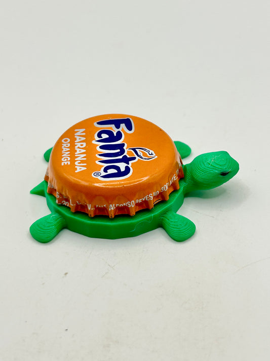 Fanta Naranja Orange - Bottle Cap Magnet Turtle Shell Shocked Art