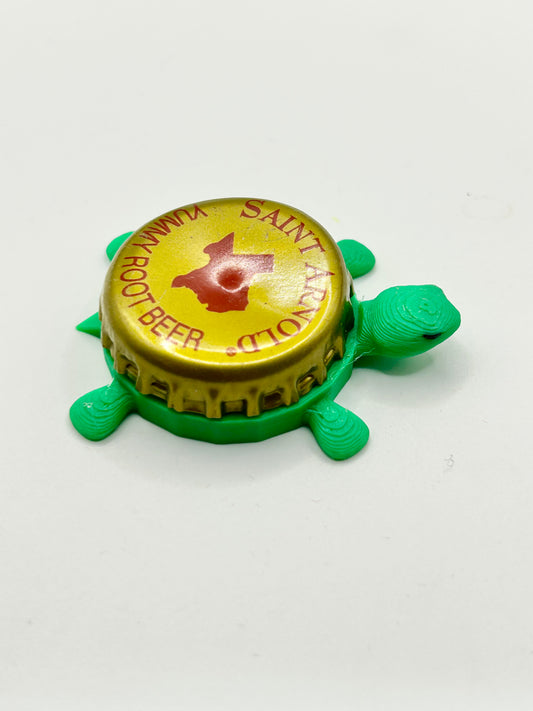 Saint Arnold Yummy Root Beer - Bottle Cap Magnet Turtle