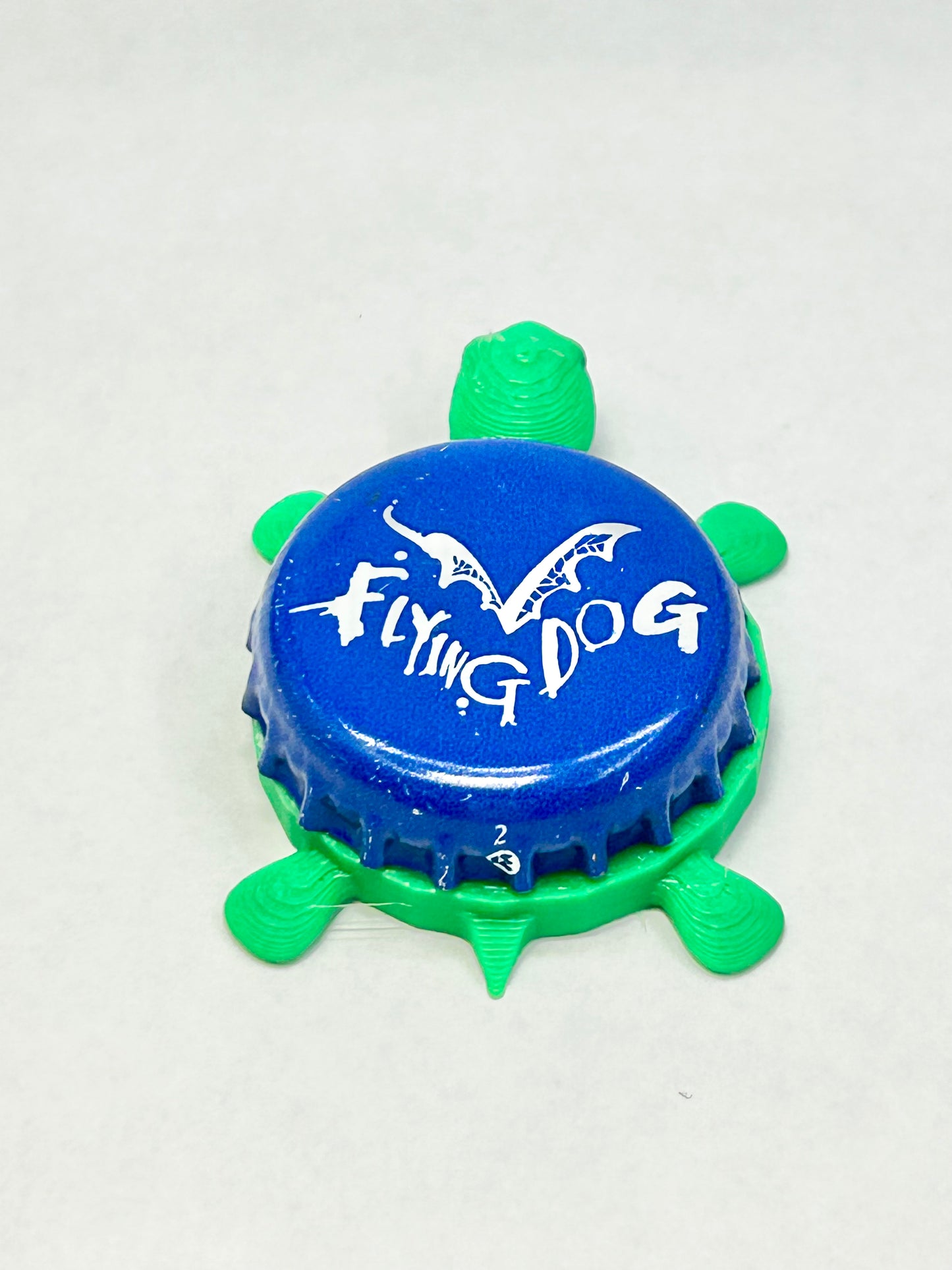 Flying Dog Brewery (Blue) - Bottle Cap Magnet Turtle