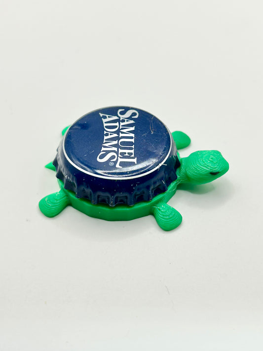 Sam Adams (Navy Blue) - Bottle Cap Magnet Turtle