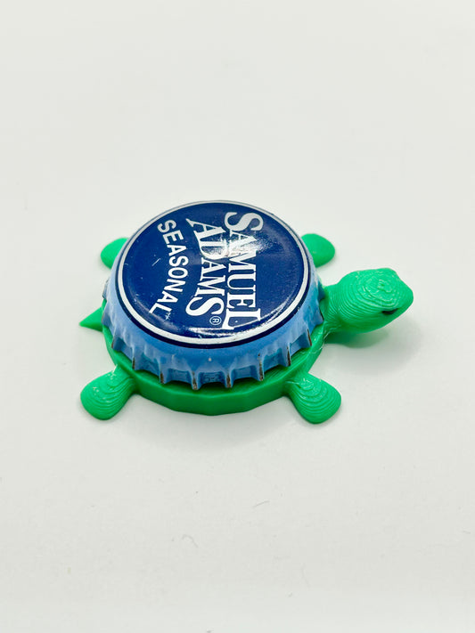 Sam Adams Seasonal (Blue Trim) - Bottle Cap Magnet Turtle