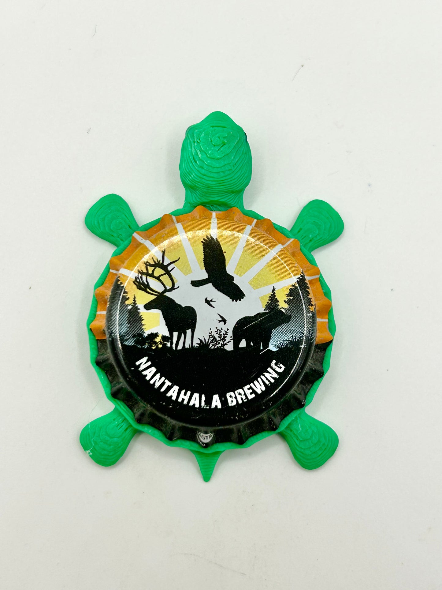 Nantahala Brewing - Bottle Cap Magnet Turtle