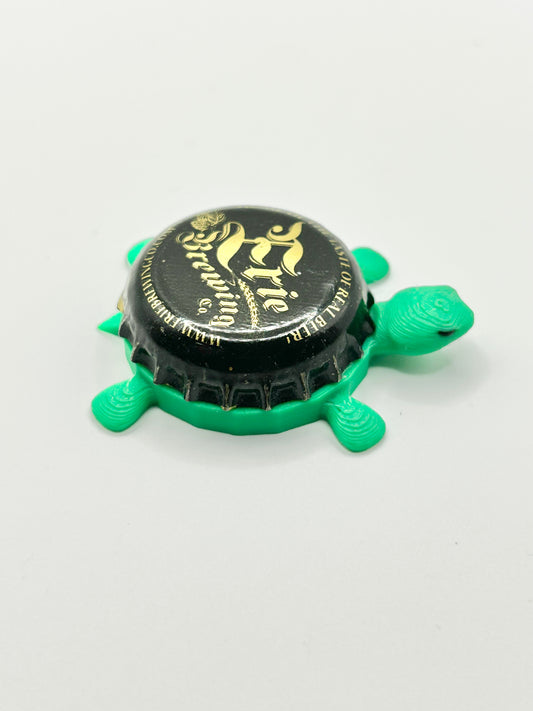 Erie Brewing (Black) - Bottle Cap Magnet Turtle