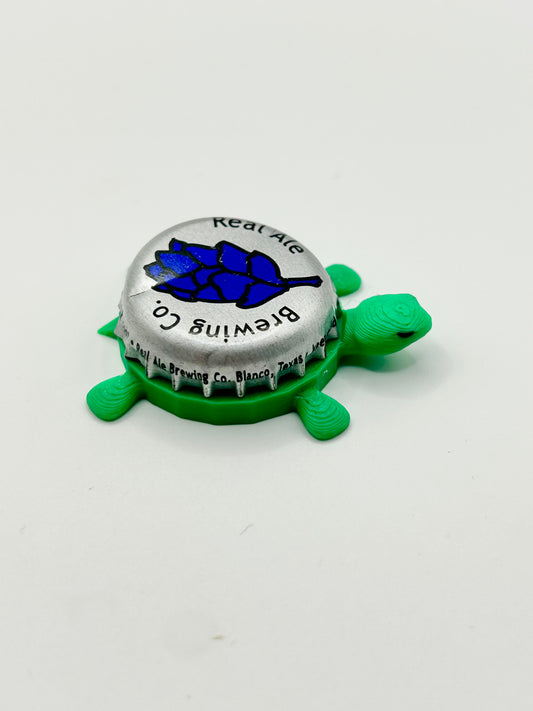 Real Ale Brewing (Blue Hops) - Bottle Cap Magnet Turtle