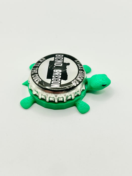 Atlas Cider - Bottle Cap Magnet Turtle Shell Shocked Art