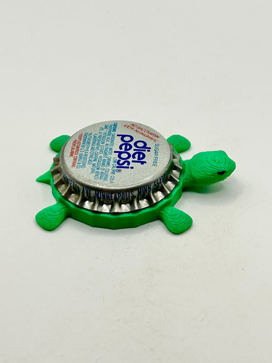 Diet Pepsi (Sugar Free, Vintage) - Bottle Cap Magnet Turtle Shell Shocked Art