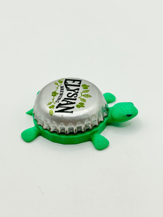 Elysian Brewing (Silver & Green) - Bottle Cap Magnet Turtle
