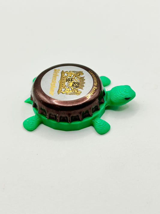 Weihenstephaner (Brown Border) - Bottle Cap Magnet Turtle