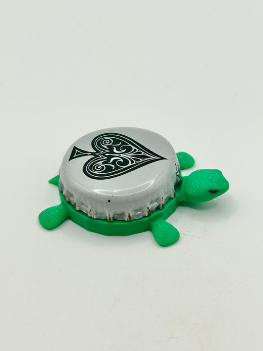 Ace of Spades - Bottle Cap Magnet Turtle