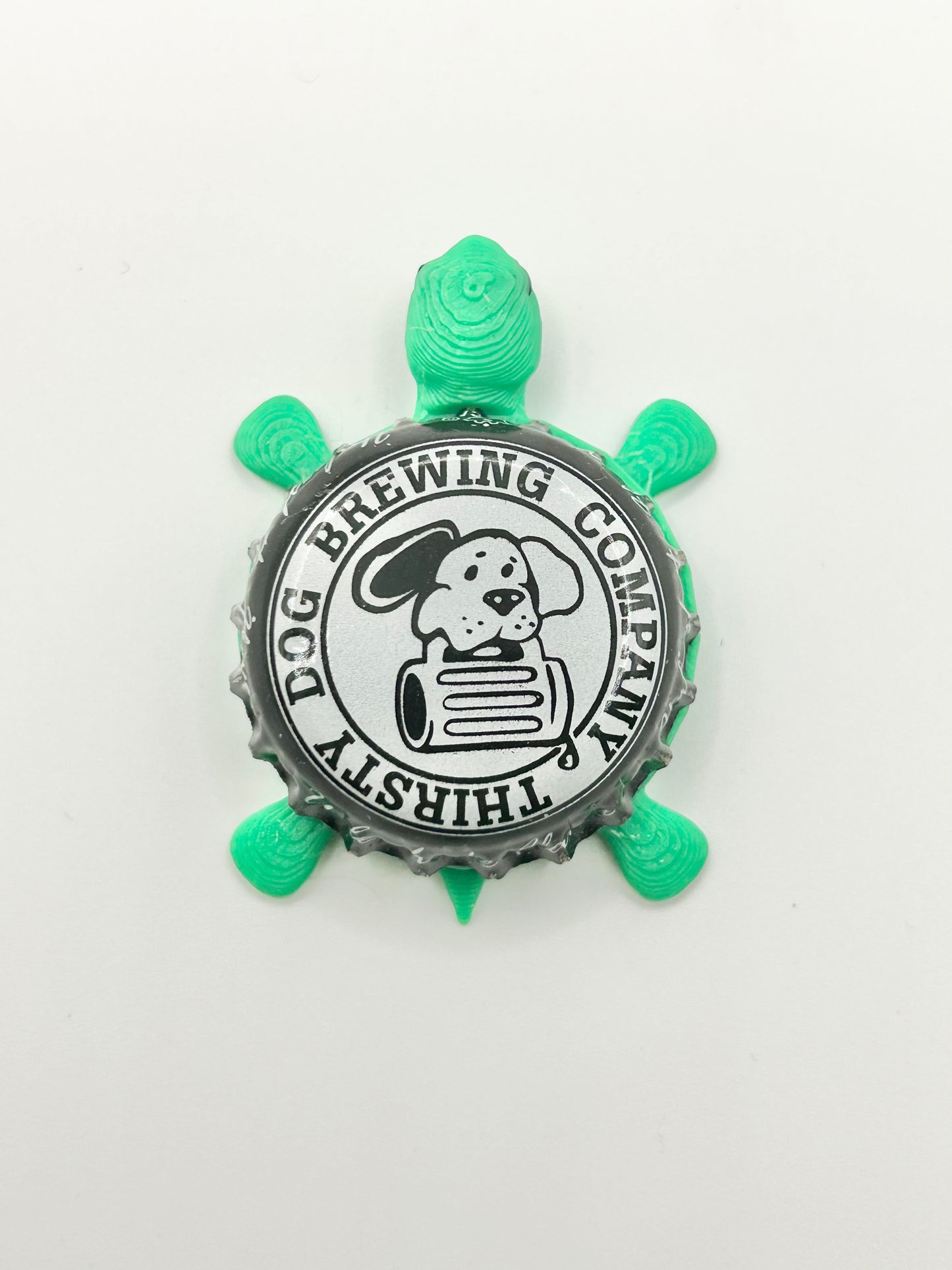 Thirsty Dog Brewing Co. (Black Vintage) - Bottle Cap Magnet Turtle