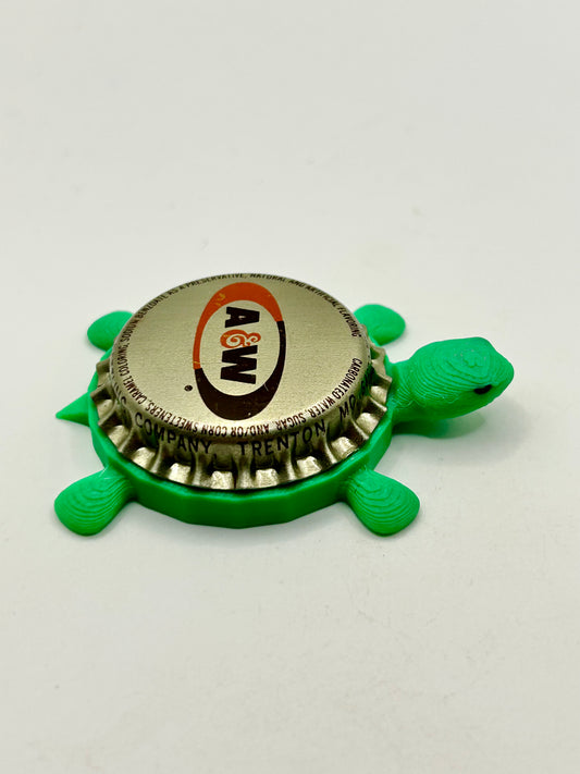 A&W Root Beer (Chrome) - Bottle Cap Magnet Turtle