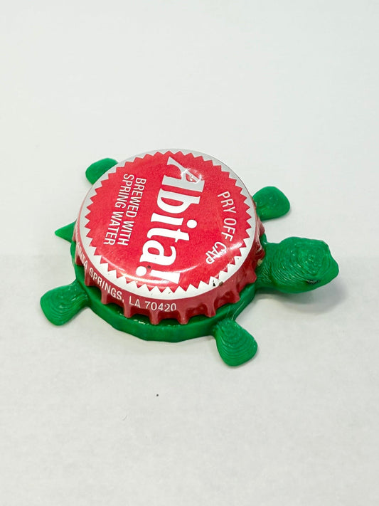 Abita Beer (Red Cap) - Bottle Cap Magnet Turtle Shell Shocked Art