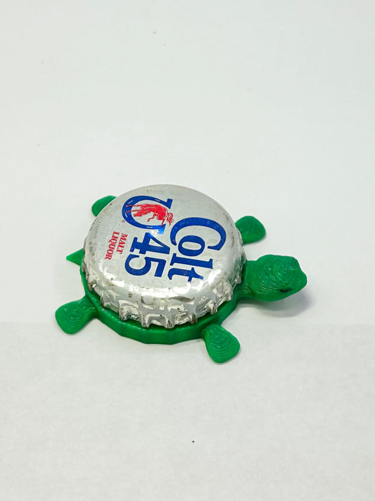 Colt 45 Malt Liquor - Bottle Cap Magnet Turtle