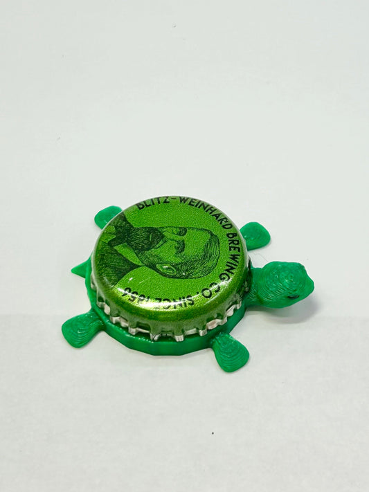 Blitz Weinhard Brewing (Green) - Bottle Cap Magnet Turtle