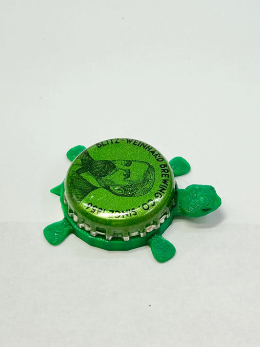 Blitz Weinhard Brewing (Green) - Bottle Cap Magnet Turtle Shell Shocked Art