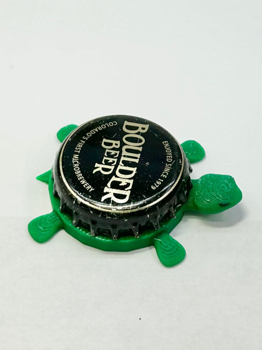 Boulder Beer - Bottle Cap Magnet Turtle Shell Shocked Art