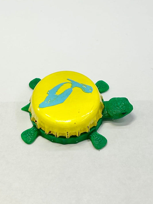 Islamorada (Pelican) - Bottle Cap Magnet Turtle Shell Shocked Art
