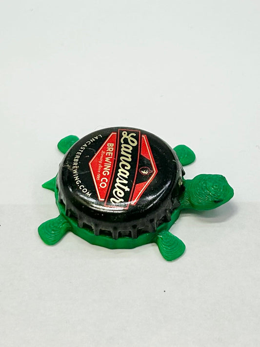 Lancaster Brewing - Bottle Cap Magnet Turtle Shell Shocked Art