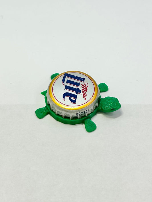 Miller Lite (Vintage) - Bottle Cap Magnet Turtle Shell Shocked Art