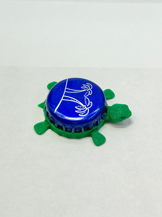 Seagrams Palm Trees - Bottle Cap Magnet Turtle