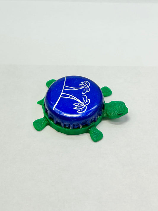 Seagrams Palm Trees - Bottle Cap Magnet Turtle Shell Shocked Art