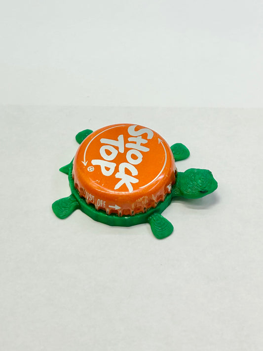 Shock Top Belgian White (Orange, Text Only) - Bottle Cap Magnet Turtle