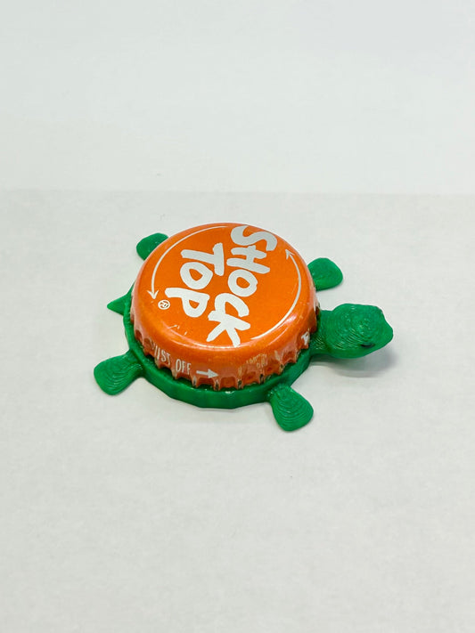 Shock Top Belgian White (Orange, Text Only) - Bottle Cap Magnet Turtle Shell Shocked Art
