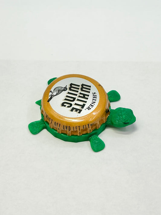 Shiner White Wing - Bottle Cap Magnet Turtle
