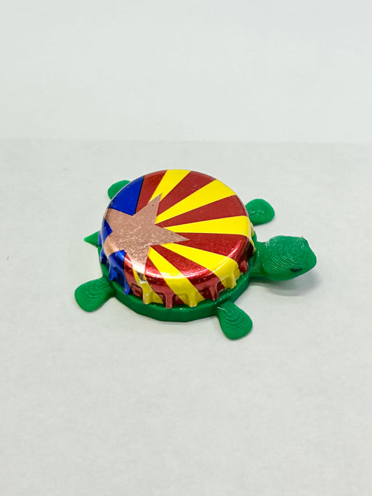 Oak Creek Brewery (Arizona Flag) - Bottle Cap Magnet Turtle