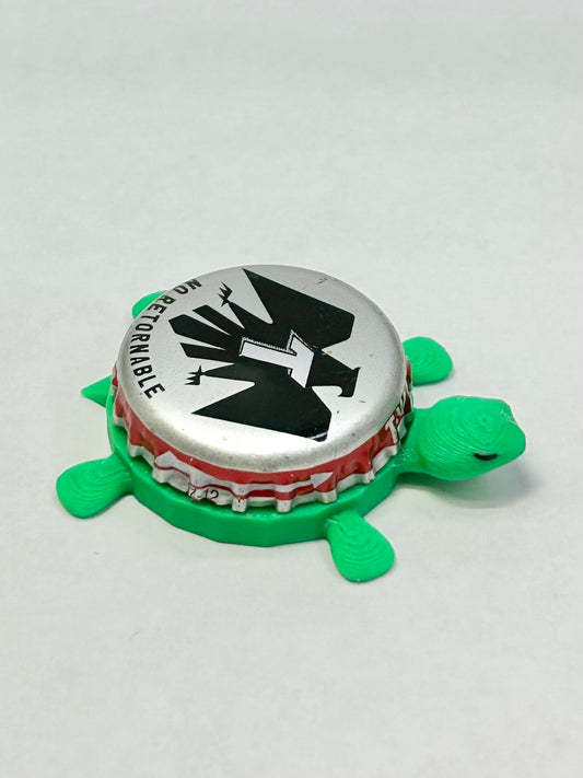 Tecate Beer - Bottle Cap Magnet Turtle Shell Shocked Art