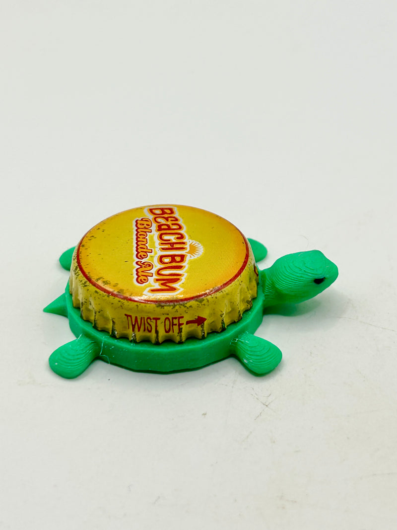 Beach Bum Blonde Ale - Bottle Cap Magnet Turtle Shell Shocked Art