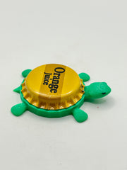 Orange Juice - Bottle Cap Magnet Turtle Shell Shocked Art