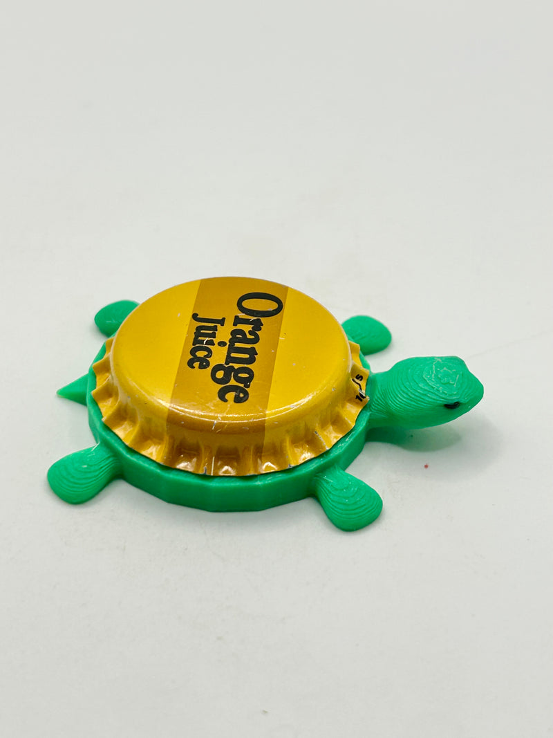 Orange Juice - Bottle Cap Magnet Turtle Shell Shocked Art