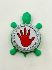 Left Hand Brewing - Bottle Cap Magnet Turtle Shell Shocked Art