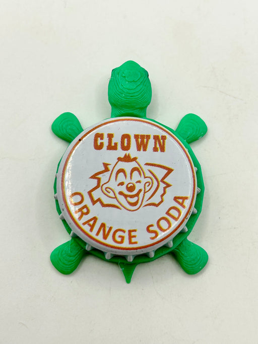 Clown Orange Soda - Bottle Cap Magnet Turtle Shell Shocked Art
