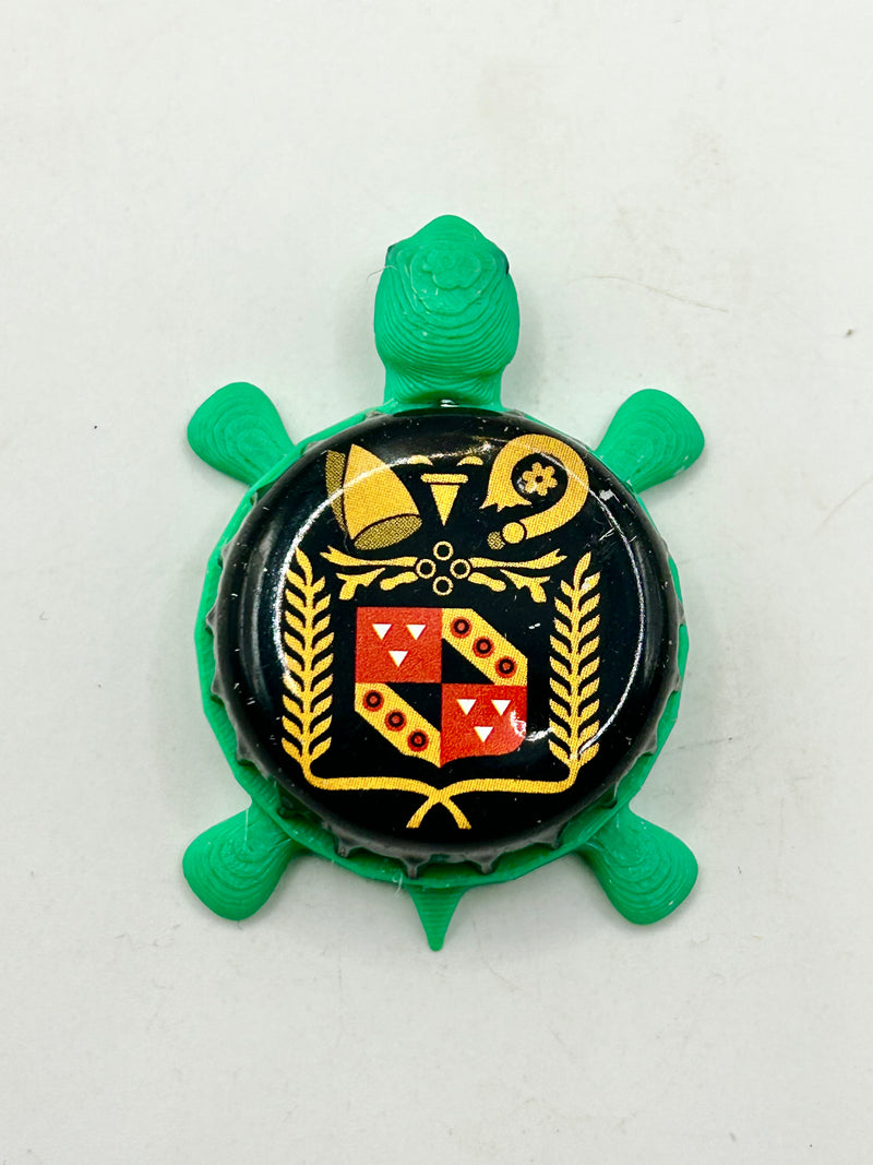 Brasserie de L’Abbaye des Rocs - Bottle Cap Magnet Turtle Shell Shocked Art