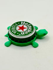 Heineken (Florida) - Bottle Cap Magnet Turtle Shell Shocked Art
