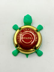 Rondel Cava (Red) - Bottle Cap Magnet Turtle Shell Shocked Art
