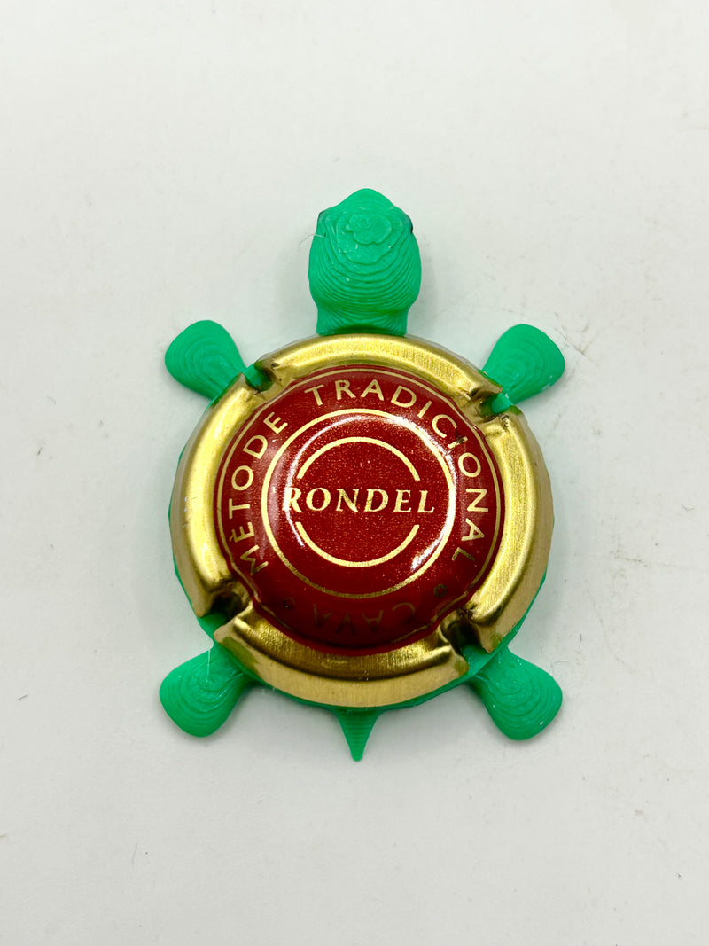 Rondel Cava (Red) - Bottle Cap Magnet Turtle Shell Shocked Art