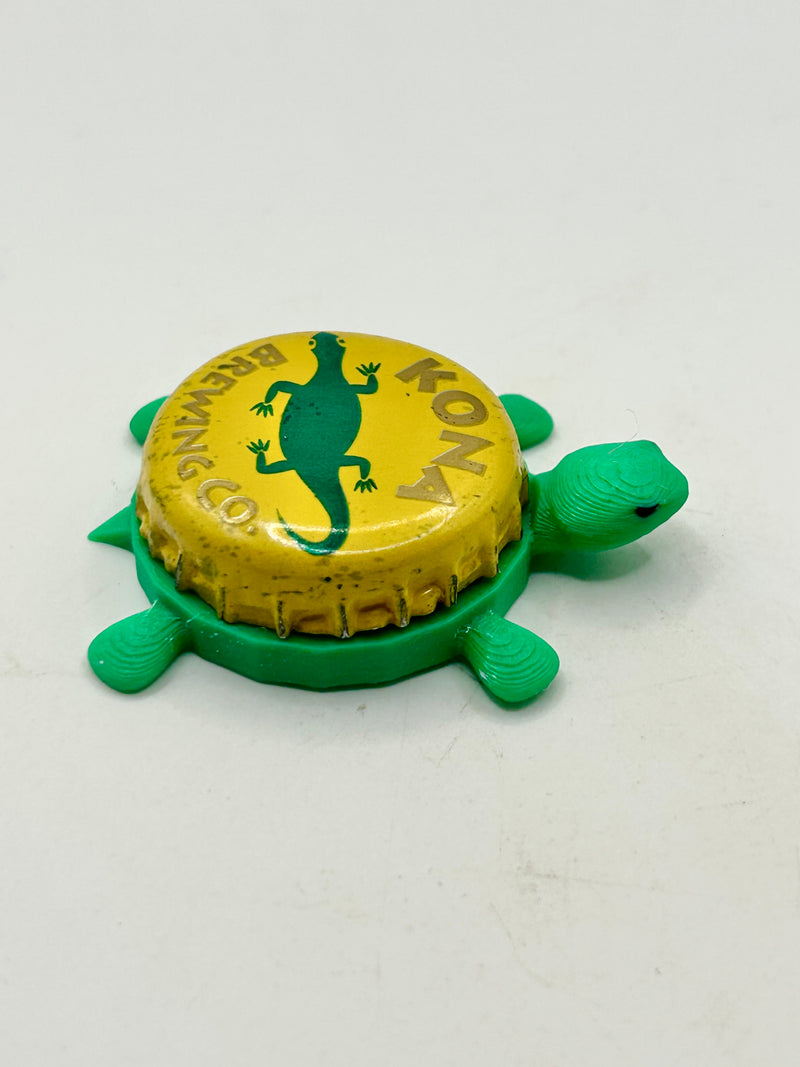 Kona Brewing Green Lizard (Rare Vintage) - Bottle Cap Magnet Turtle Shell Shocked Art