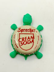 Sprecher Cream Soda (Beige, Vintage) - Bottle Cap Magnet Turtle Shell Shocked Art
