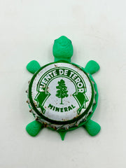 Fuente de Teror Mineral Water - Bottle Cap Magnet Turtle Shell Shocked Art