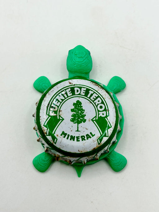 Fuente de Teror Mineral Water - Bottle Cap Magnet Turtle Shell Shocked Art