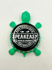 Speakeasy Ales & Lagers (Black) - Bottle Cap Magnet Turtle Shell Shocked Art