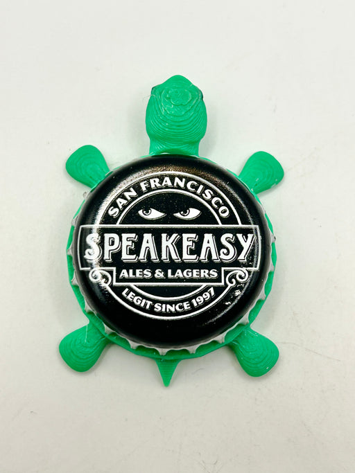 Speakeasy Ales & Lagers (Black) - Bottle Cap Magnet Turtle Shell Shocked Art